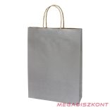 Dísztasak CREATIVE Classic Simple L 26x35x8 cm kraft egyszínű ezüst sodort füles