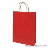 Dísztasak CREATIVE Classic Simple L 26x35x8 cm kraft egyszínű piros sodort füles