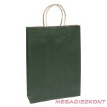Dísztasak CREATIVE Classic Simple L 26x35x8 cm kraft egyszínű sötétzöld sodort füles