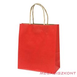   Dísztasak CREATIVE Classic Simple M 22x25x10 cm kraft egyszínű piros sodort füles