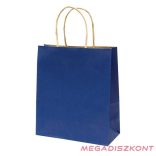 Dísztasak CREATIVE Classic Simple M 22x25x10 cm kraft egyszínű sötétkék sodort füles