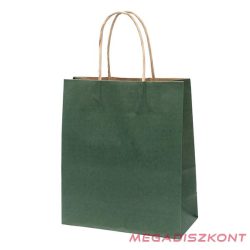   Dísztasak CREATIVE Classic Simple M 22x25x10 cm kraft egyszínű sötétzöld sodort füles