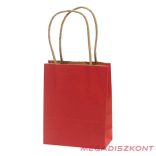 Dísztasak CREATIVE Classic Simple S 12x15x5,5 cm kraft egyszínű piros sodort füles