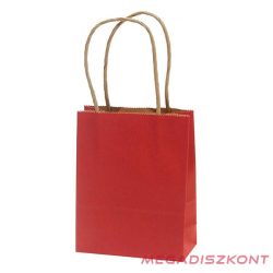   Dísztasak CREATIVE Classic Simple S 12x15x5,5 cm kraft egyszínű piros sodort füles