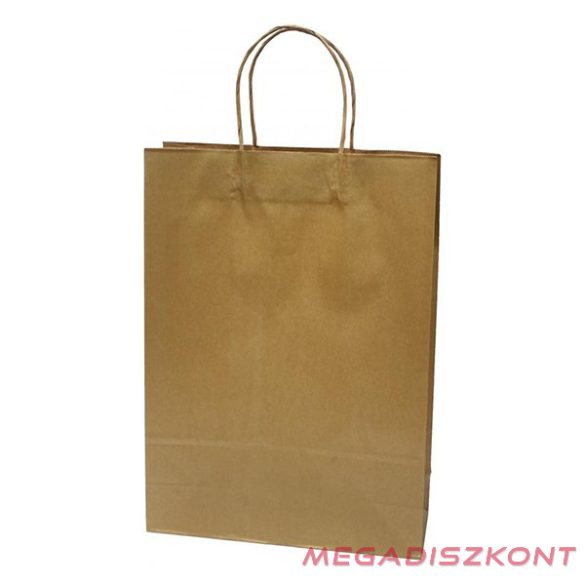 Dísztasak CREATIVE Classic Simple XL 31x42x11 cm kraft egyszínű arany sodort füles