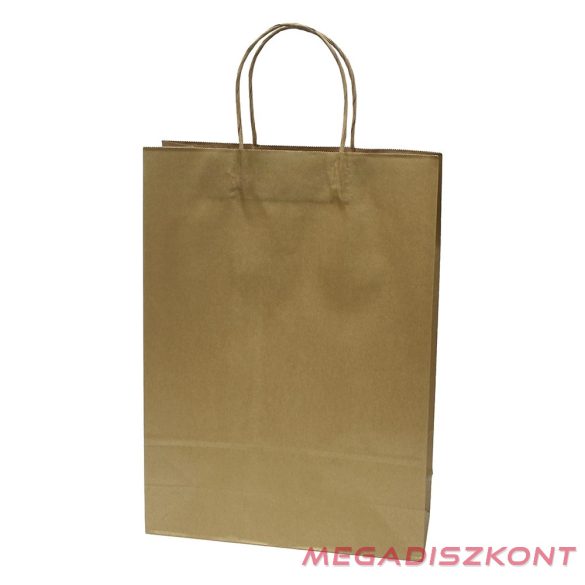 Dísztasak CREATIVE Classic Simple XL 31x42x11 cm kraft egyszínű arany sodort füles