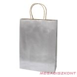 Dísztasak CREATIVE Classic Simple XL 31x42x11 cm kraft egyszínű ezüst sodort füles