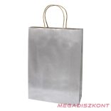 Dísztasak CREATIVE Classic Simple XL 31x42x11 cm kraft egyszínű ezüst sodort füles