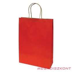   Dísztasak CREATIVE Classic Simple XL 31x42x11 cm kraft egyszínű piros sodort füles