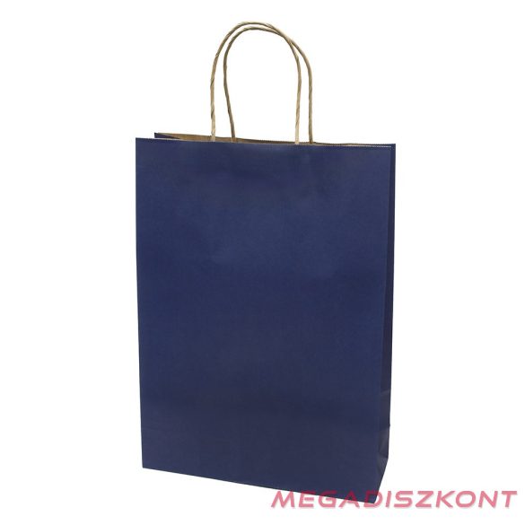 Dísztasak CREATIVE Classic Simple XL 31x42x11 cm kraft egyszínű sötétkék sodort füles