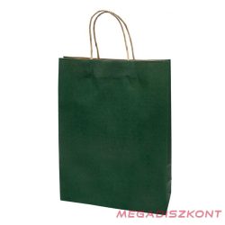   Dísztasak CREATIVE Classic Simple XL 31x42x11 cm kraft egyszínű sötétzöld sodort füles
