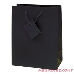   Dísztasak CREATIVE Special Simple M 18cm x 23cm x 10 cm egyszínű fekete zsinórfüles