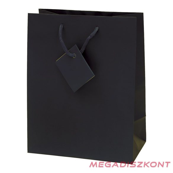 Dísztasak CREATIVE Special Simple M 18cm x 23cm x 10 cm egyszínű fekete zsinórfüles