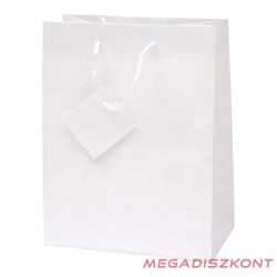   Dísztasak CREATIVE Special Simple M 18cm x 23cm x 10 cm egyszínű fehér zsinórfüles