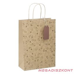   Dísztasak CREATIVE ECO Delucm x Plus cm x L 32cm x 44cm x 11 cm kraft fóliás levél mintás sodort füles