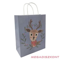   Dísztasak CREATIVE ECO Special L 26cm x 33cm x 12 cm szürke kraft szarvas sodort füles