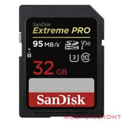 Memóriakártya SANDISK SDHC Extreme PRO U3 V30 32 GB