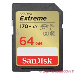 Memóriakártya SANDISK SDXC Extreme U3 V30 64 GB