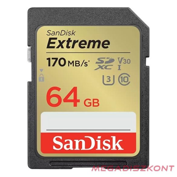 Memóriakártya SANDISK SDXC Extreme U3 V30 64 GB