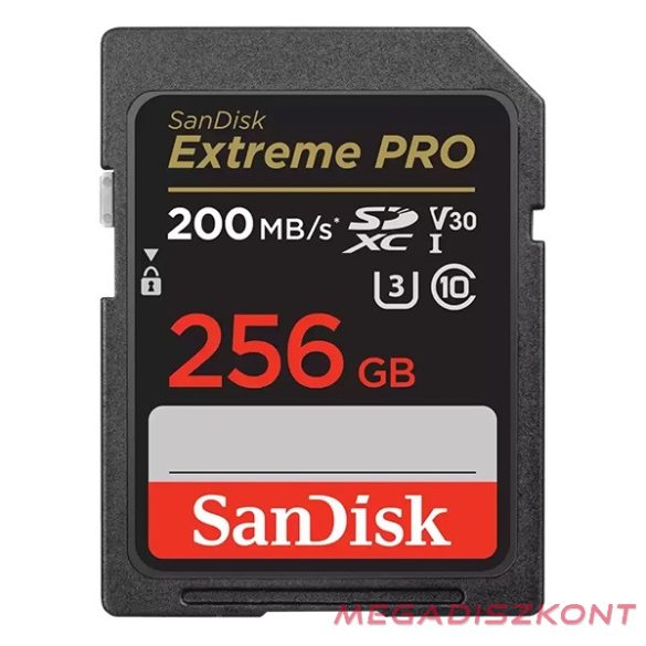 Memóriakártya SANDISK SDXC Extreme PRO U3 V30 256 GB