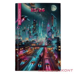   Diák zsebkönyv REALSYSTEM papírborító 125x205mm cyberpunk 2025-2026