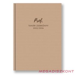   Tanári zsebkönyv TOPTIMER Prof PVC műbőrborító A/5 heti 145x205 mm Bézs csikos 2025-2026