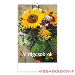   Falinaptár TOPTIMER T094 220x330mm álló Virágcsokrok 2025.
