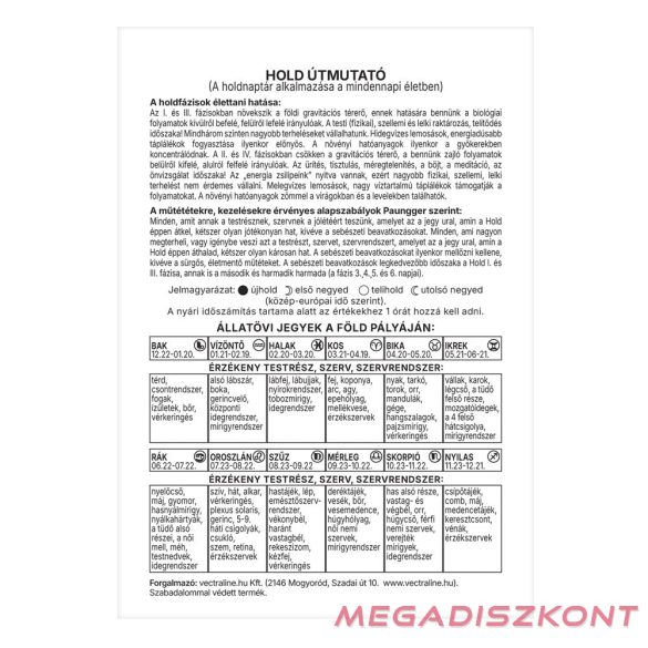 Asztali naptár VECTRALINE BA21 álló fehér lapos holdfázissal 2027.