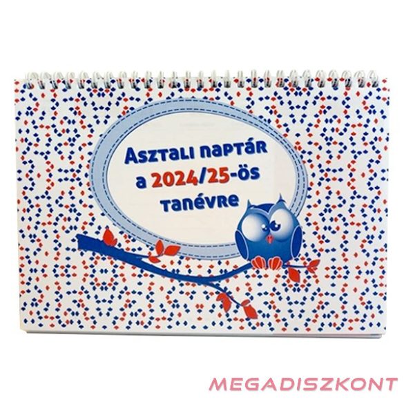 Asztali naptár tanévhez igazodó REALSYSTEM álló 2025-2026