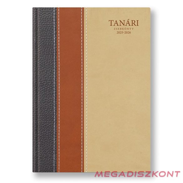Tanári zsebkönyv TOPTIMER papírborító A/5 heti 145x205 mm Barna 2025-2026