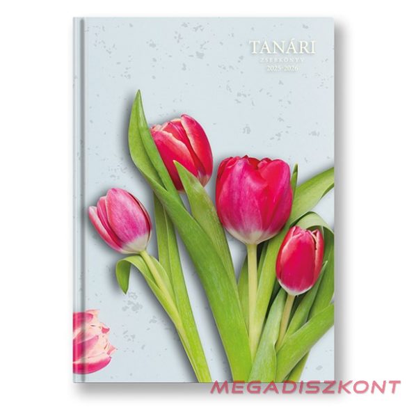 Tanári zsebkönyv TOPTIMER papírborító A/5 heti 145x205 mm Tulipán 2025-2026