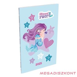   Zsebnaptár LIZZY CARD Mermaid Sweet A/6 heti papírborítós 2025.