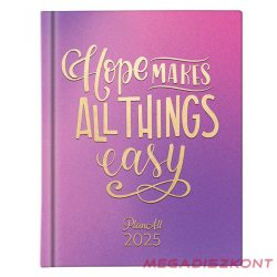   Határidőnapló PLANALL Mini Easy A/6 heti keményfedelű aranyozott 2025.