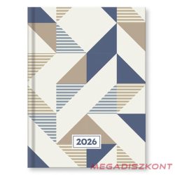   Határidőnapló VECTRALINE Geometria B/6 napi fehér lapos 2026.