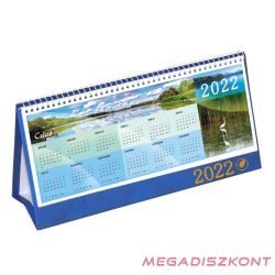   Asztali naptár képes CSÍZIÓ álló fehér lapos idézetes bőr hatású Öko hátlap kék 2022.