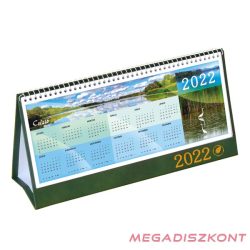   Asztali naptár képes CSÍZIÓ álló fehér lapos idézetes bőr hatású Öko hátlap zöld 2022.
