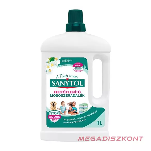 Sanytol fertőtlenítő mosószeradalék 1000 ml - Fehér Virágok klórmentes (12 db/#)