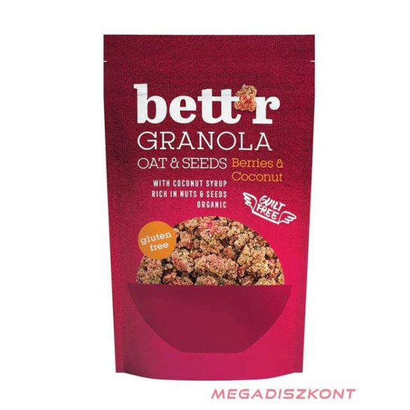 Bett'r Granola 300g - bogyós és kókuszos bio (6 db/#)