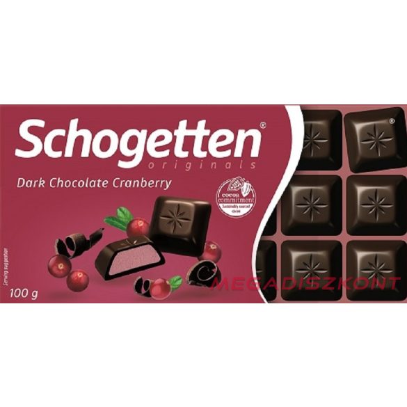 Schogetten Étcsokoládé Tőzegáfonyával 100g (15 db/#)