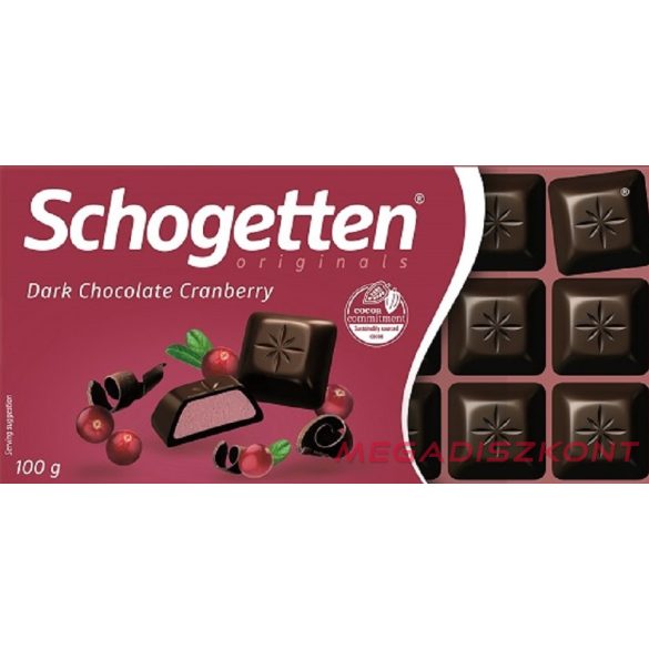 Schogetten Étcsokoládé Tőzegáfonyával 100g (15 db/#)