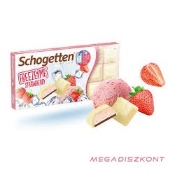   Schogetten csokoládé 100g - Freeze Me Eper-fehércsoki (15 db/#)