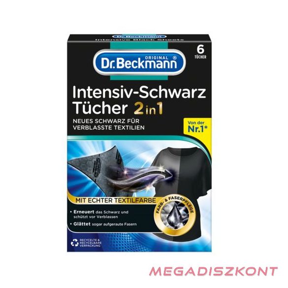 Dr. Beckmann Színvédő kendő 2in1 intenzív fekete 6db (12 db/#)