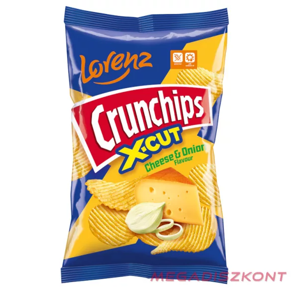 Lorenz Crunchips X-cut 75g -  sajt&hagyma (12 db/#)