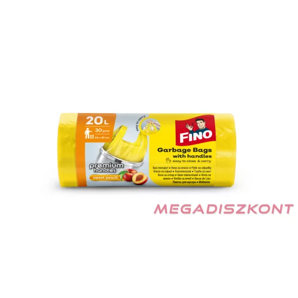 FINO Premium Handles szemeteszsák 20L, 30 zsák barack illat, 44x49cm (50 db/#)
