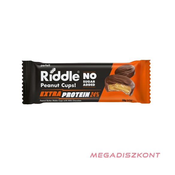 Riddle Mogyoróvajas h.a. cukor mentes csokikorongok extra proteinnel 50g (15 db/