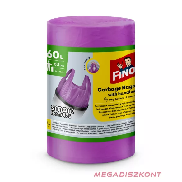 FINO Smart Handles szemeteszsák 60L, 60 zsák, 59x71cm (12 db/#)