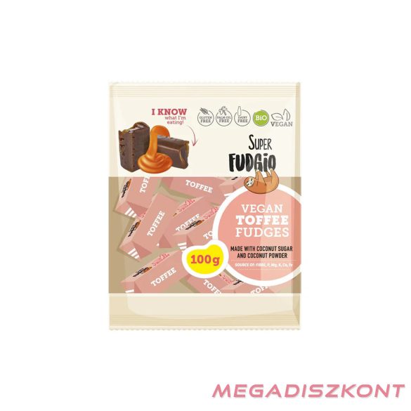 Fudgio Vegán karamella bio 100g - Toffee (10db/#)