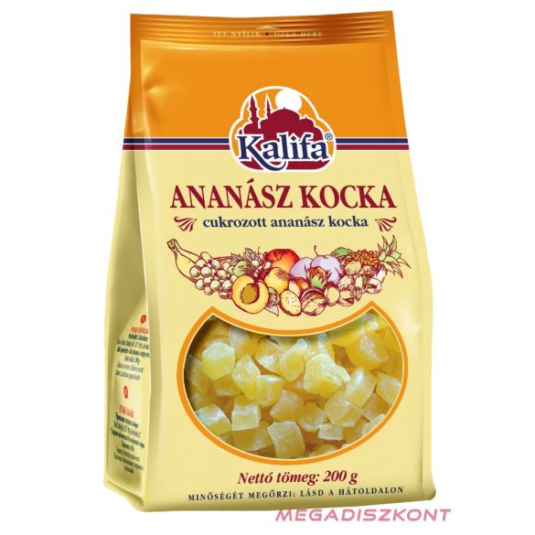 KALIFA ananászkocka cukrozott 200g (16 db/#)