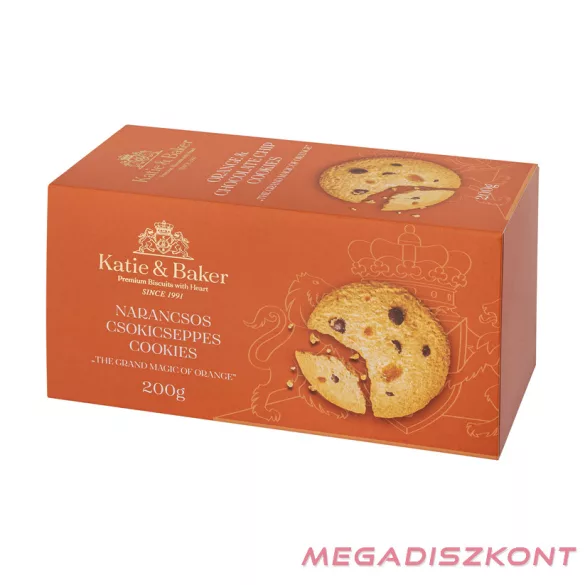 KATIE & BAKER keksz 200g - Narancsos belga csokicseppes (12 db/#)