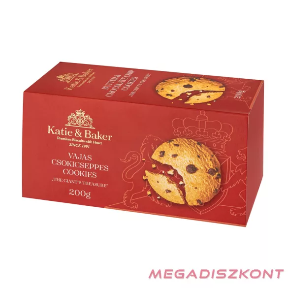 KATIE & BAKER keksz 200g - Vajas  Belga csokicseppes (12 db/#)